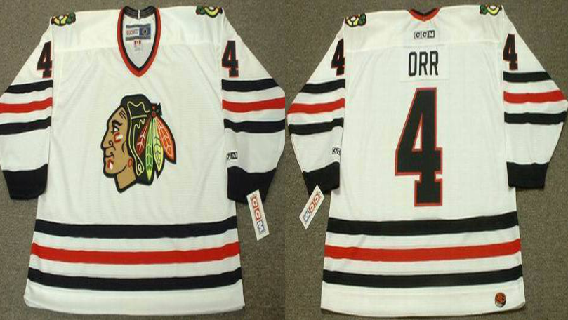 2019 Men Chicago Blackhawks 4 ORR White CCM NHL jerseys